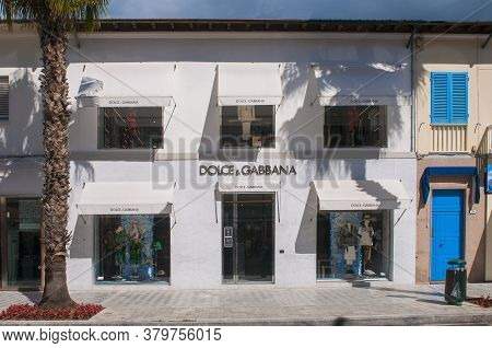 Forte Dei Marmi, Italy - August 6, 2020 - Dolce & Gabbana Retail Store Main Entrance In Forte Dei Ma