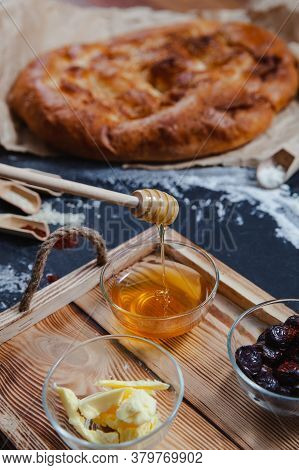 Ramadan Pita (ramazan Pidesi) Traditional Turkish Bread For Holy Month Ramadan With Spices And Flour