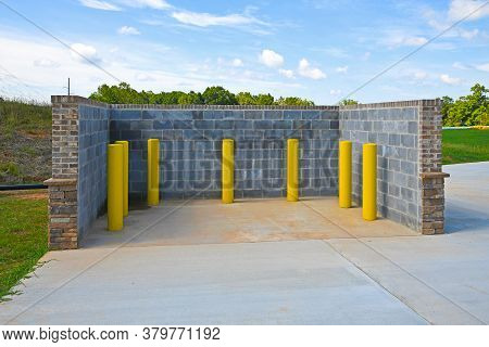 A New Commercial Trash Bin Enclosure For Industrial Trash Receptacle