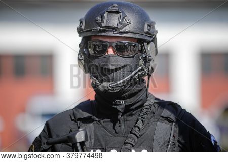 Bucharest, Romania - July 29, 2020: Officer From The Special Actions And Intervention Service (sias)