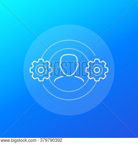Hrm, Human Resource Management Icon, Linear Vector, Eps 10 File, Easy To Edit