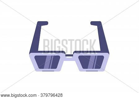 Modern Retro Glasses With Temples In Flat Style.