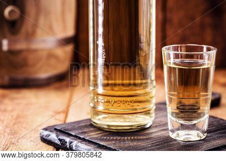 Small Dose Glasses, High Quality Distilled Alcohol. Brazilian Cachaça (called Pinga), Drip, Vodka, W