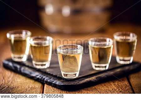 Small Dose Glasses, High Quality Distilled Alcohol. Brazilian Cachaça (called Pinga), Drip, Vodka, W