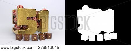 Number 51 (number Fifty-one) Anniversary Celebration Design With Round Candies And The Inscription Y