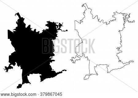 Santiago De Chile City (republic Of Chile, Santiago Metropolitan Region) Map Vector Illustration, Sc