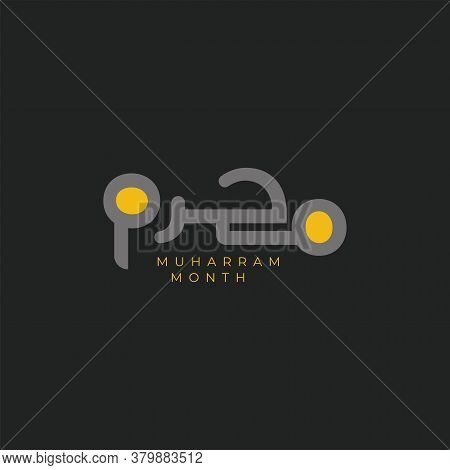 Typography Of Islamic New Year Happy Muharram. In English Is Meaning Happy Muharram Mont