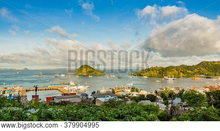A View Over The Town Of Labuan Bajo And Harbour In The Morning, Flores, Indonesia