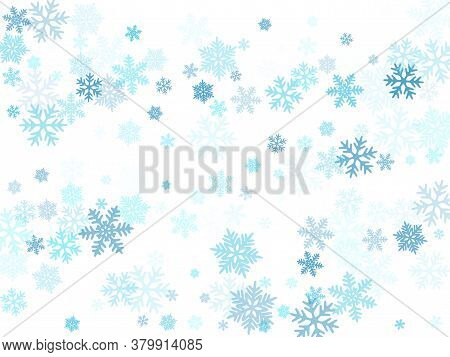 Snow Flakes Falling Macro Vector Illustration, Christmas Snowflakes Confetti Falling Scatter Card. W