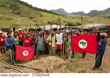 Itamaraju, Bahia / Brazil - December 15, 2009: Member Of The Landless Movement - Mst - Are Seen Duri