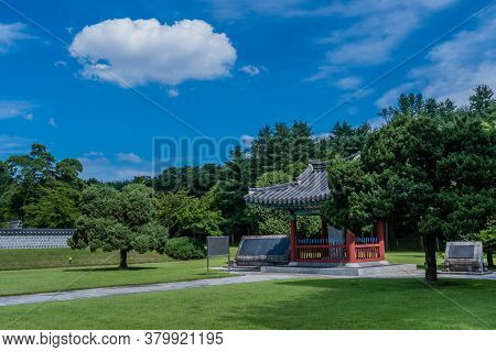Geumsan, South Korea; July 21, 2020: For Editorial Use Only. Monument Honoring 700 Patriot Volunteer