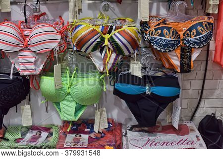 Turkey, Kemer18,07,2015 Swimwear In The Store Close Up