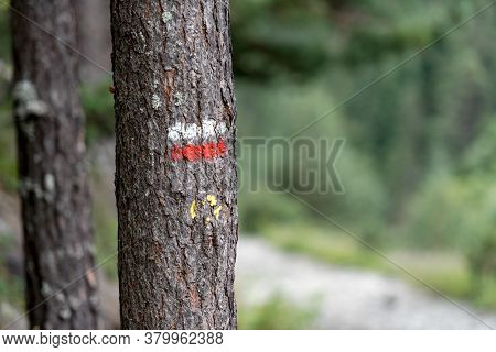 Gr 11 Signal In Coma Pedrosa Refuge At 2266 Meters Of Altitude In Andorra Pyrenees In Summer 2020.