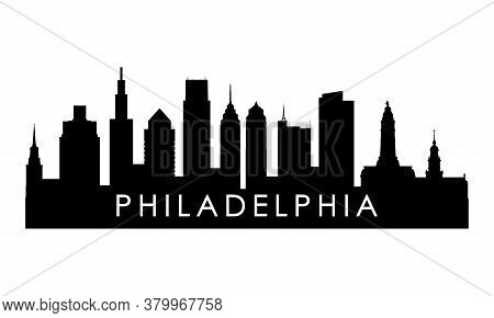 Philadelphia Skyline Silhouette. Black Philadelphia City Design Isolated On White Background.