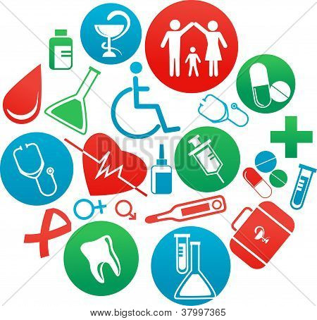 background with medicine icons and elements