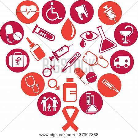 background with medicine icons and elements