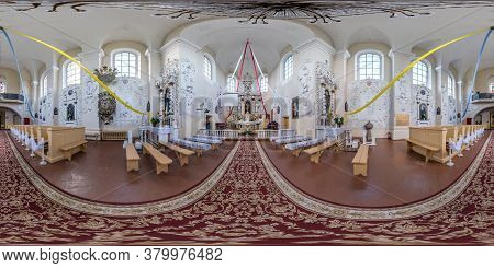 Michalishki, Belarus - July 2020: Full Spherical Seamless Hdri Panorama 360 Degrees Angle Inside Int