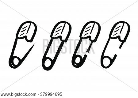 Breastpin, Doodle Style, Hand Draw Sketch, Isolated On White