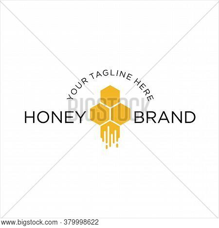 Vector Honey And Bee Logo, Honey And Bee, Honeycomb, Hive Logo Or Insignia, Emblems, Labels And Badg