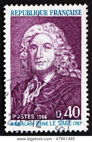 Postage Stamp France 1968 Alain Rene Lesage, Novelist And Playwr