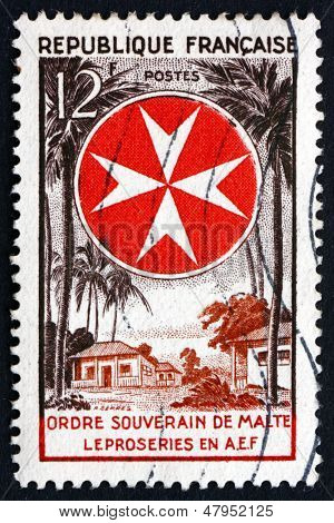 Postage Stamp France 1956 Leprosarium And Maltese Cross
