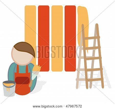 Icono de profesión pintor