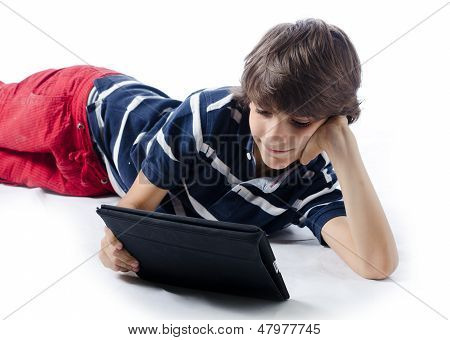 Bambino utilizzando Tablet Computer