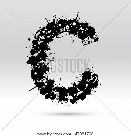 Letter C gevormd door Inkblots
