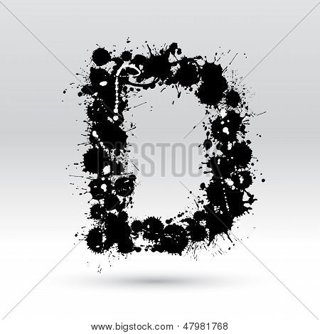 Letter D gevormd door Inkblots