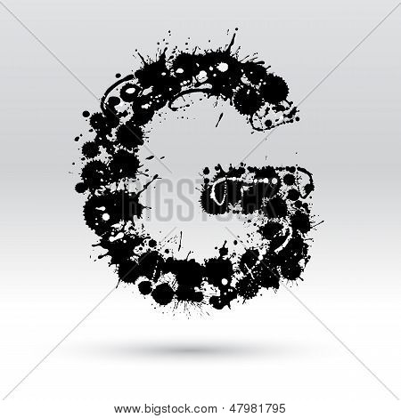 Letter G gevormd door Inkblots