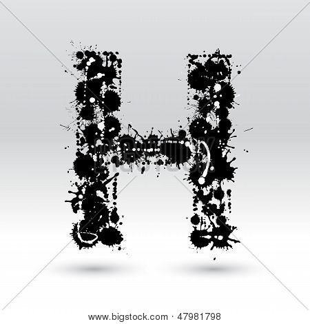 Brief H gevormd door Inkblots