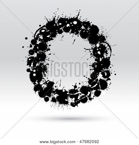 Letter O gevormd door Inkblots