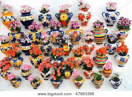 Flores en maceta de pared