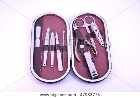 set of tools for manicure