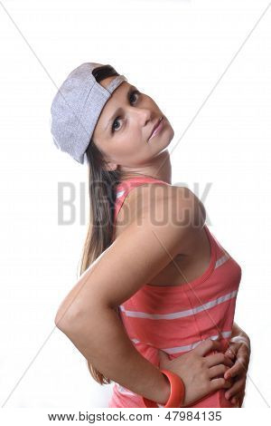 красивая молодая женщина в студии