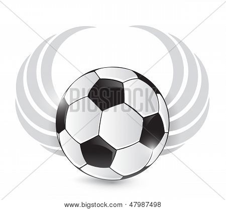 Soccer Ball With Wings. Illustration Design