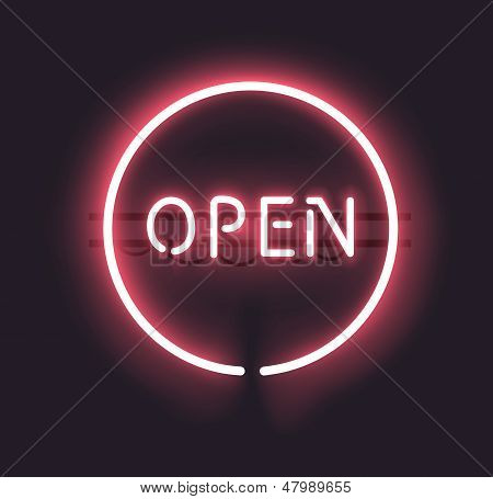 Åben neonskilt