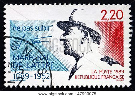 Postage Stamp France 1989 Jean De Lattre De Tassigny, Marshal