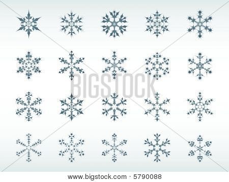 Set di icone di fiocco di neve