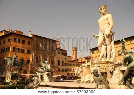 Fountain Of Neptune In Florence.