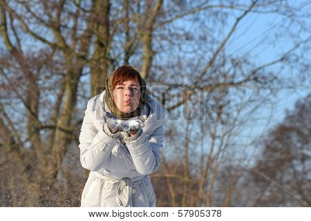 Young woman in scarf