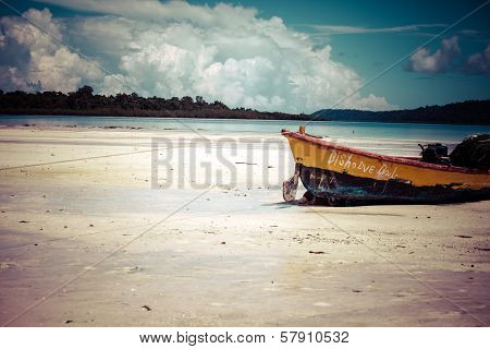 Havelock Island Blue Sky With White Clouds, Andaman Islands, India