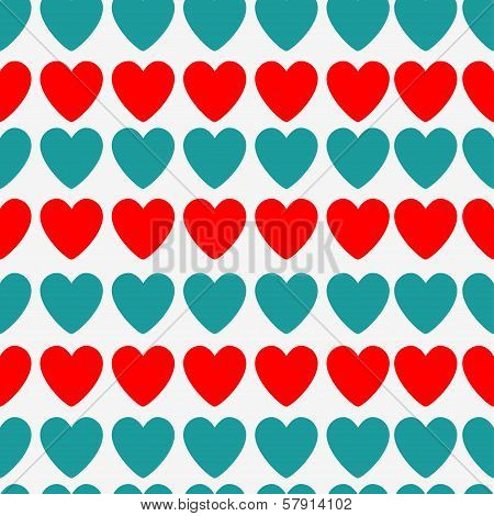 Vintage hearts - seamless vector pattern