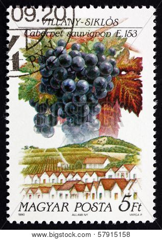 Postage Stamp Hungary 1990 Cabernet Sauvignon, Villany-siklos