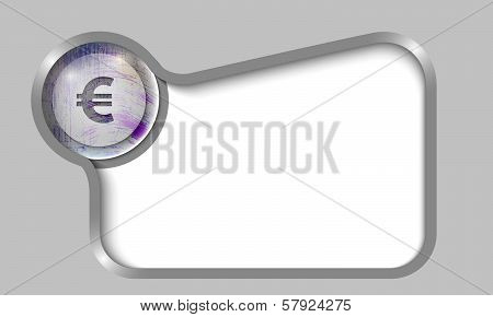 Silver Text Box For Any Text With Trensparent Euro Sign