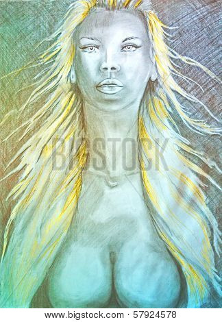 Portrait Of A Girl With Her Hair