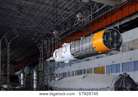 Soyuz Spacecraft In Integration Facility Building