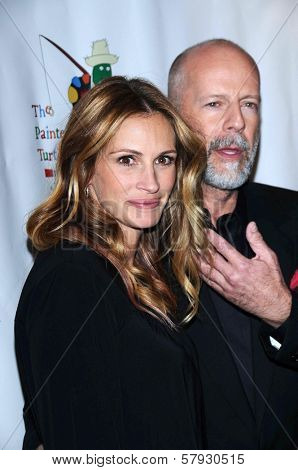 Julia Roberts and Bruce Willis  at a Staged Reading of 'The World of Nick Adams' to benefit Painted Turtle Childrens Camp. Davies Symphony Hall, San Francisco, CA. 10-27-08