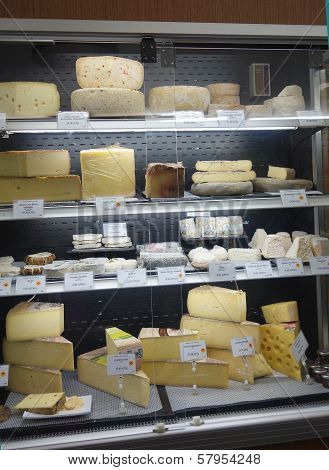 Variety of French cheeses