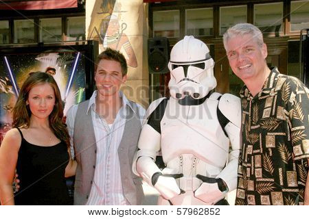 Catherine Taber with Matt Lanter and Tom Kane  at the U.S. Premiere of 'Star Wars The Clone Wars'. Egyptian Theatre, Hollywood, CA. 08-10-08